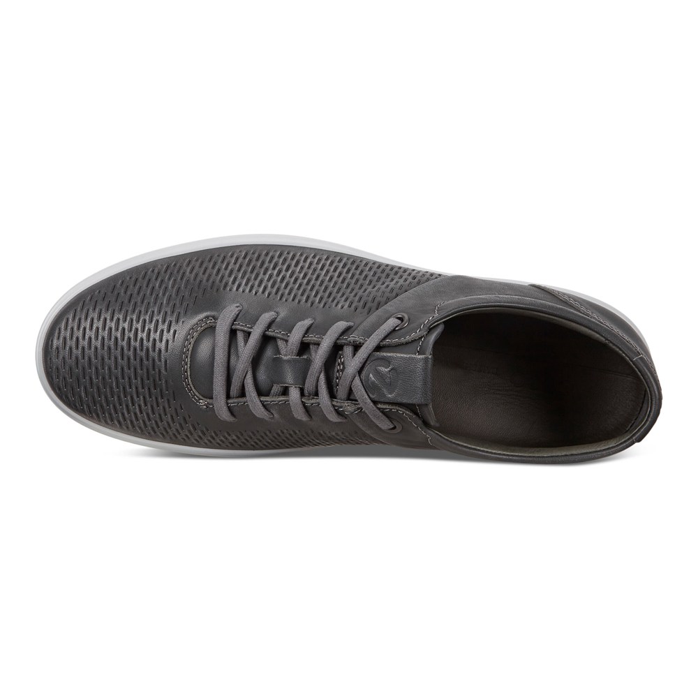 Mens Sneakers - ECCO Soft 7 Lace-Ups - Dark Grey - 3420POTIQ